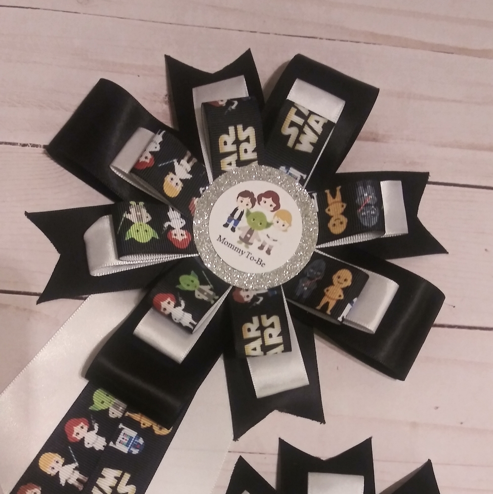 Star Wars Baby Shower Pacifiers and Corsages